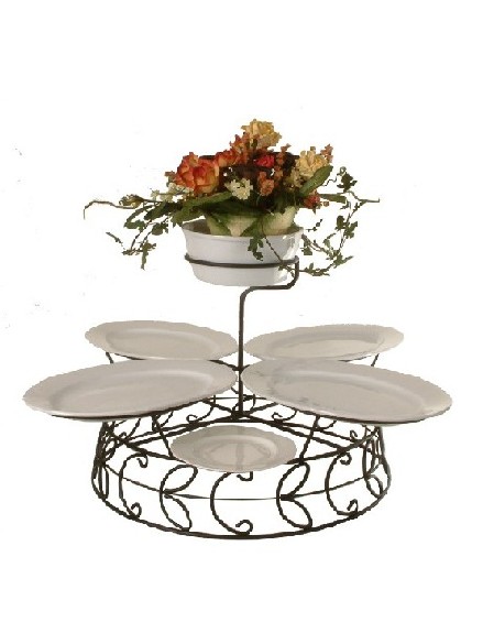 FF 005 M-Flower ชุดที่วางจานกลมรุ่นขันโตกลายดอกไม้ ขนาดกลาง