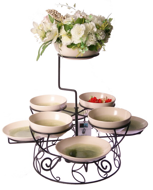 FF 005 S-Flower ชุดที่วางจานรุ่นขันโตกลายดอกไม้ ขนาดเล็ก